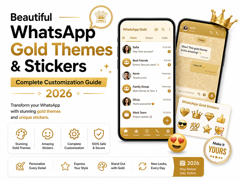 Beautiful WhatsApp Gold Themes & Stickers Complete Customization Guide 2026