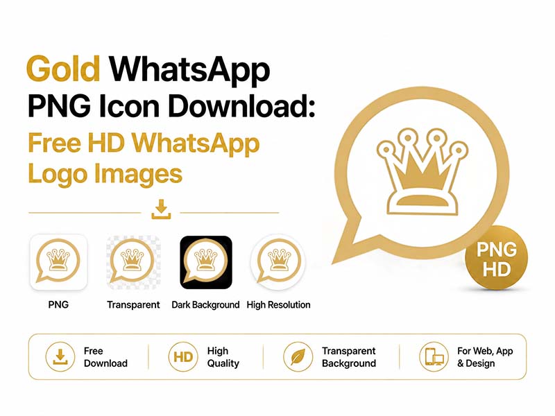 Gold WhatsApp PNG Icon Download: Free HD WhatsApp Logo Images